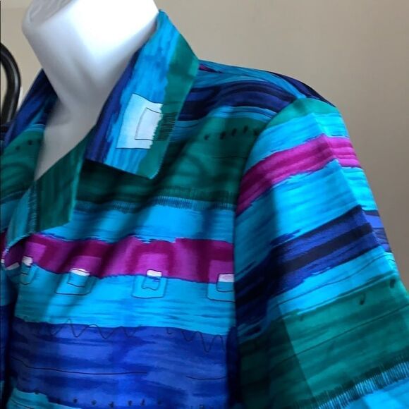 VINTAGE Blue Southwest Short Sleeve Button down Size S - Picture 2 of 7